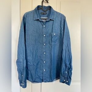 Express | Men’s Jean Long-Sleeve Buttoned Shirt | Size Medium